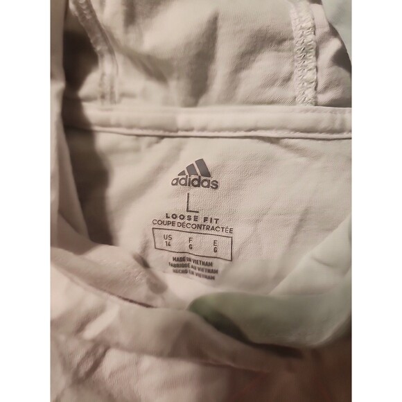 Adidas Girls Youth Large Long Sleeve Hooded Shirt Pink Green White - Picture 3 of 4